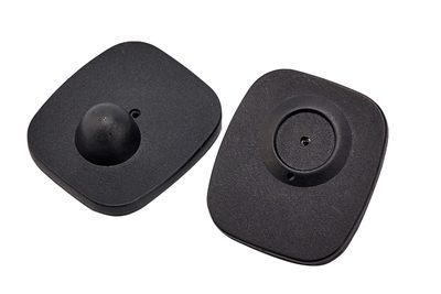 Антикражный датчик РЧ Mini квадратный 40 x 50 мм. без гвоздя, черный — фото 2