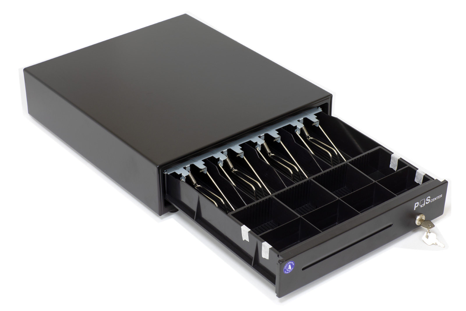 Доп. изображение №2  Денежный ящик Poscenter 13МK 350x405x90, механический, PUSH, черный