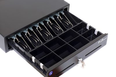 Денежный ящик POScenter 16MK 410x420x100 механический, PUSH, черный — фото 2