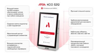 Касса самообслуживания АТОЛ КСО 3212 (21,5, J6412, SSD, 8/128GB), без Wi-Fi, без ОС — фото 2