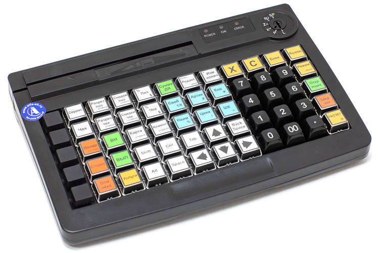 Основное фото: POS-клавиатура АТОЛ KB-60-KU (rev.2) черная c ридером