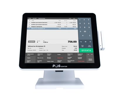 Сенсорный моноблок POSCenter Atlas (15, PCAP, J4125, RAM 4Gb, SSD 128Gb, MSR) Win 10 IoT, белый — фото 2