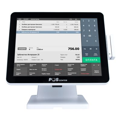 Сенсорный моноблок POSCenter Atlas (15, PCAP, J4125, RAM 8Gb, SSD 128Gb, без MSR) с Win10IOT — фото 1