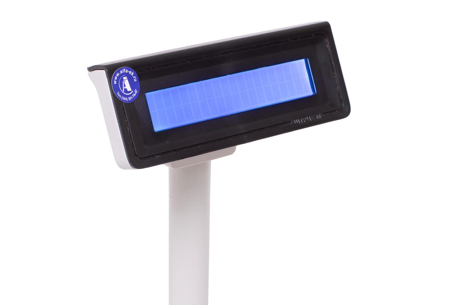 Доп. изображение №4  Дисплей покупателя ШТРИХ-Т D3 (USB / RS232, LCD 2x20, телескопическая белая стойка, чёрная рамка)