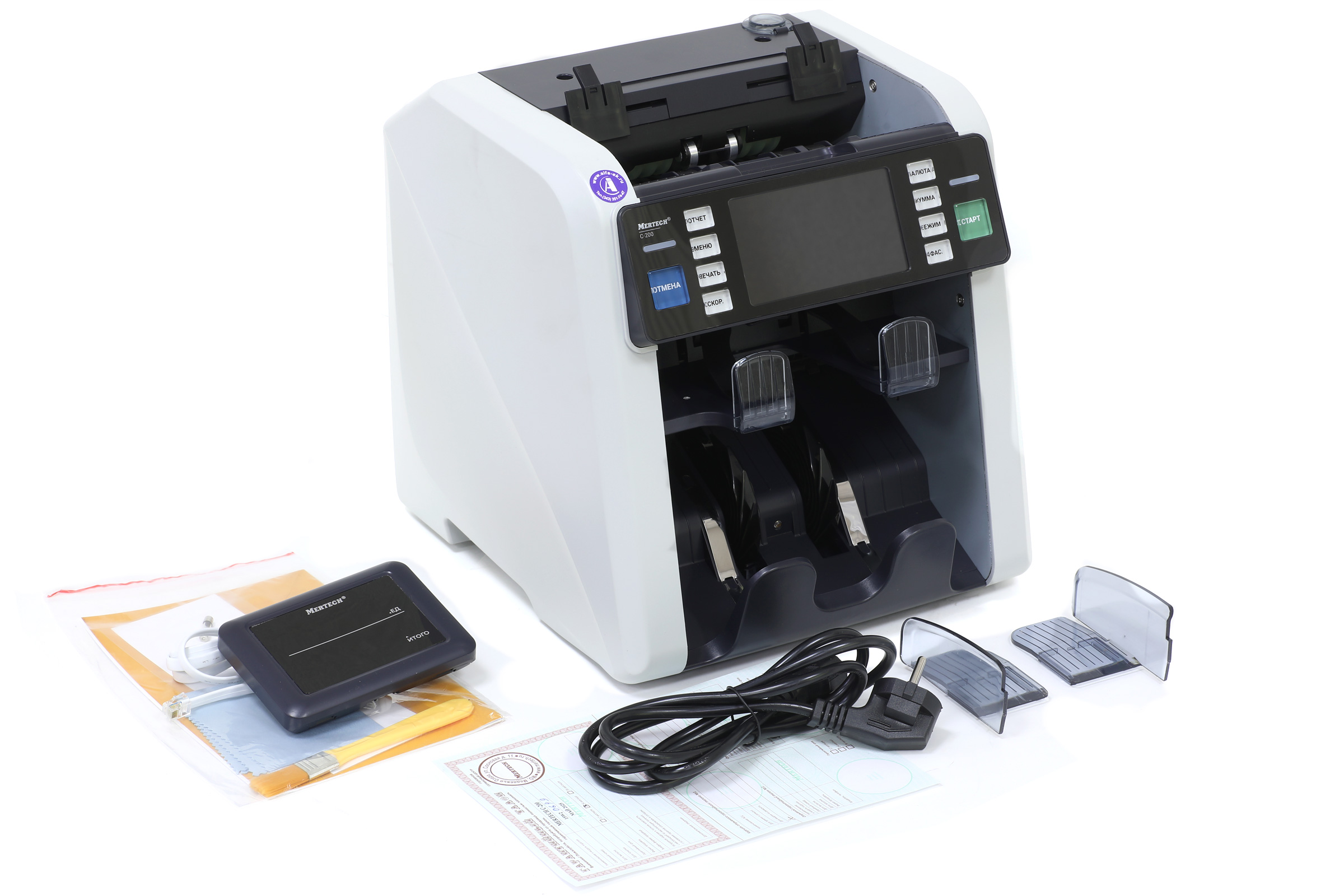 Доп. изображение №2  Счетчик банкнот Mertech C-200 DOUBLE CIS MG touch screen