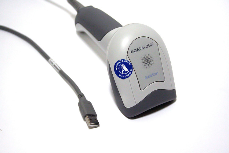 Доп. изображение №2  Cканер штрих-кода Datalogic QuickScan QD2430-WHK, USB, белый, с подставкой