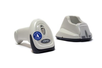 Сканер штрих-кода Cino F680BT USB светлый (в комплекте с базовой станцией) — фото 4
