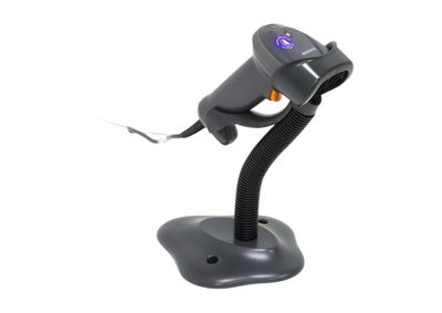 Сканер штрих кодов MINDEO M2 2D, USB, серый, подставка — фото 1