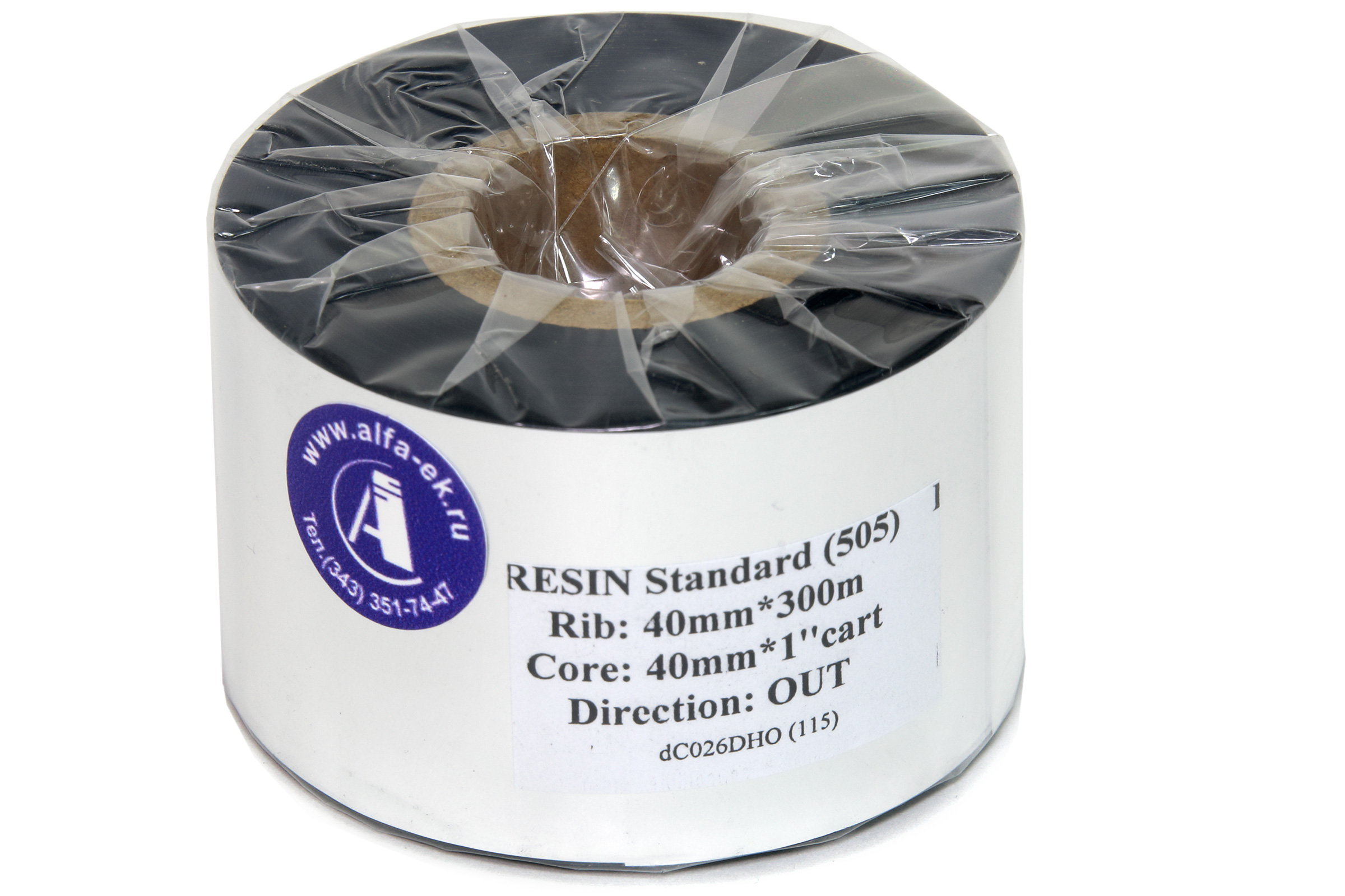 Основное фото: Красящая лента RESIN 300м/40мм Чёрная