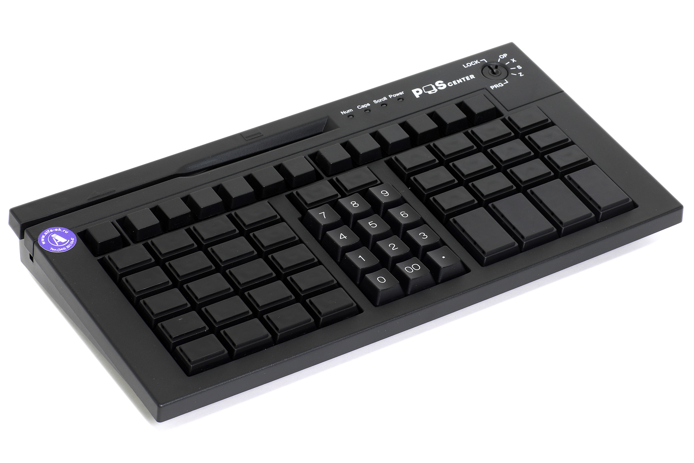 Клавиатура программируемая Poscenter S67B (67 клавиш, MSR, ключ, USB), черная, арт. PCS67B, арт. PCS67B