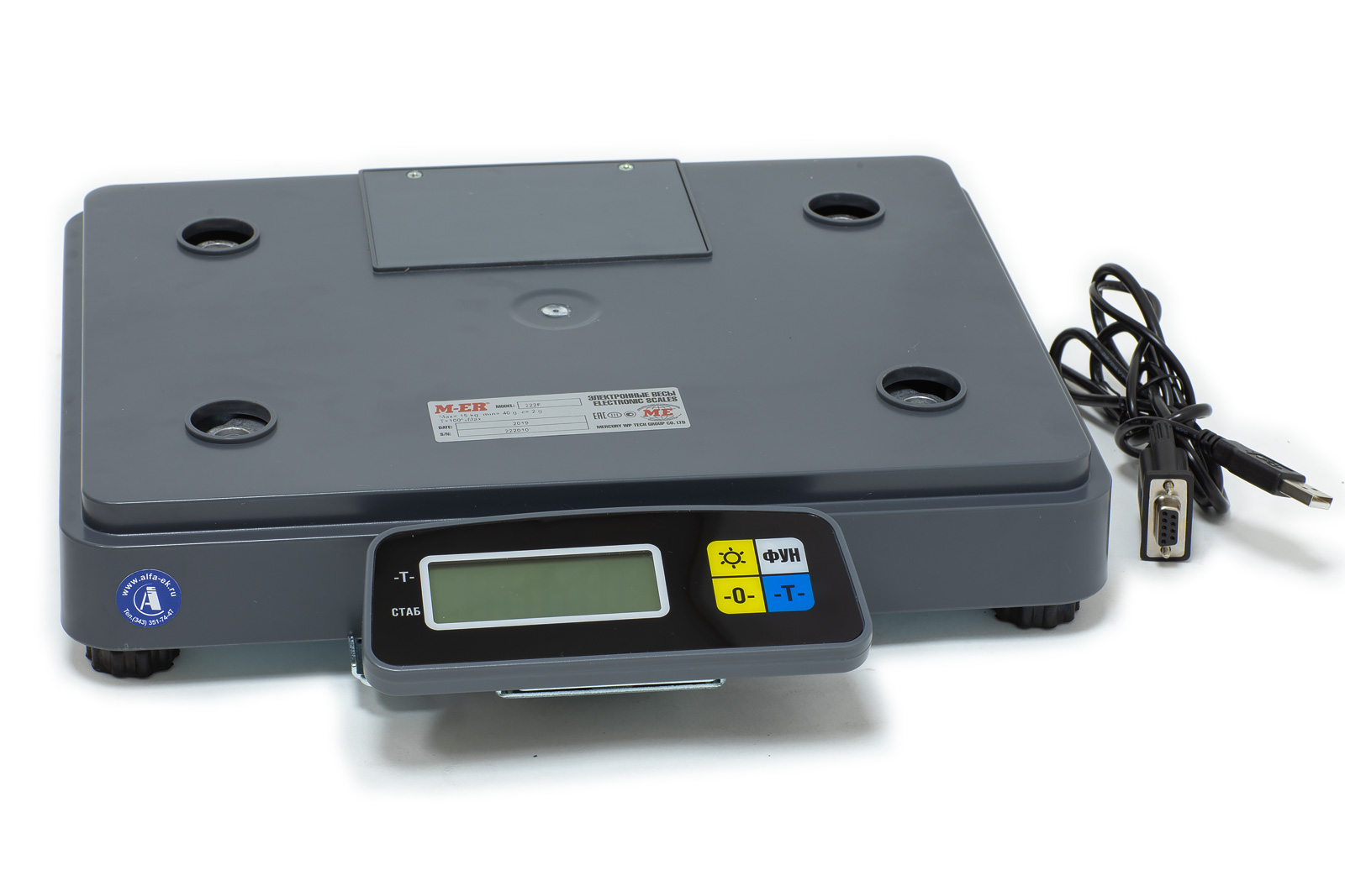 Весы электронные торговые  MERCURY M-ER 222AF-15.2 LСD  с RS-232  и USB(COM) - 