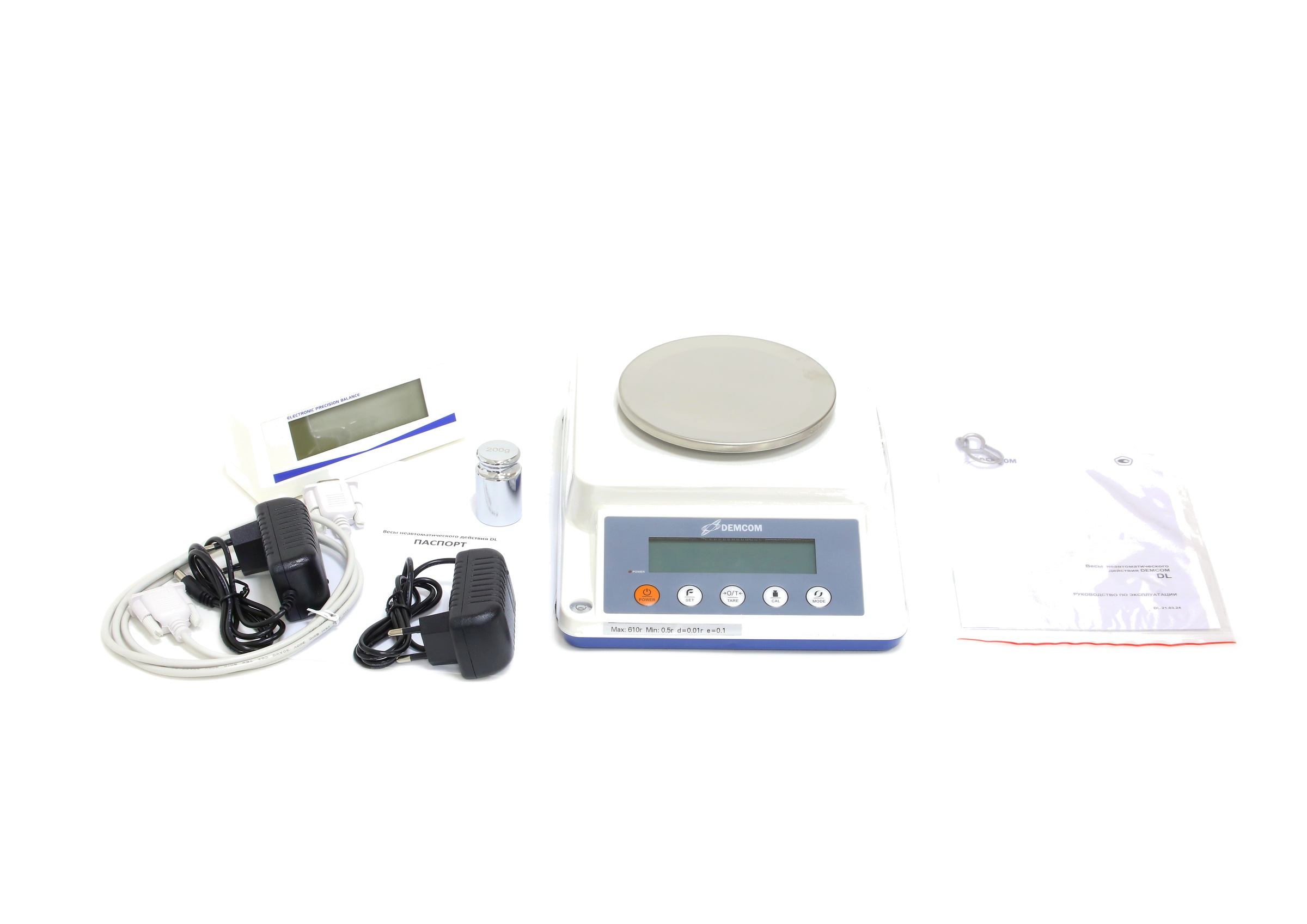 Доп. изображение №6  Лабораторные весы Demcom DL-602 с выносным дисплеем