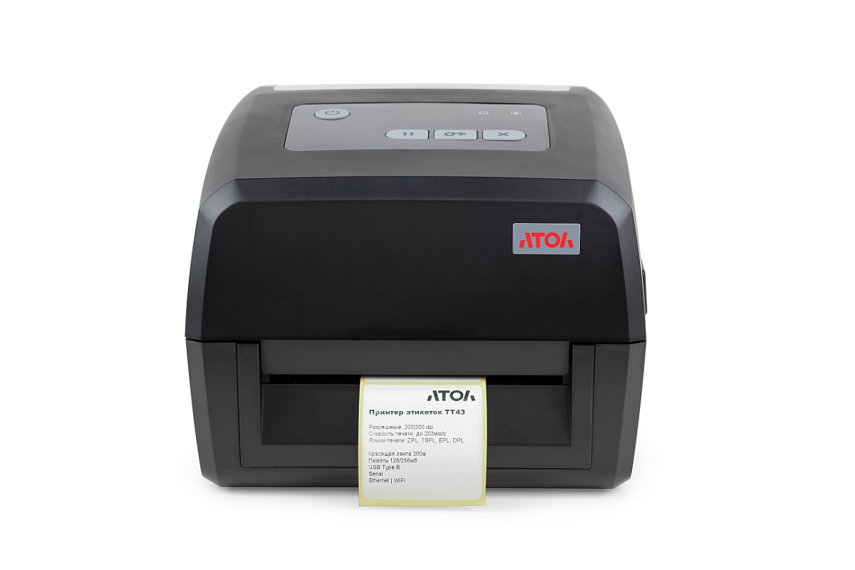 Принтер этикеток и штрих кода АТОЛ ТТ44, 203dpi - 