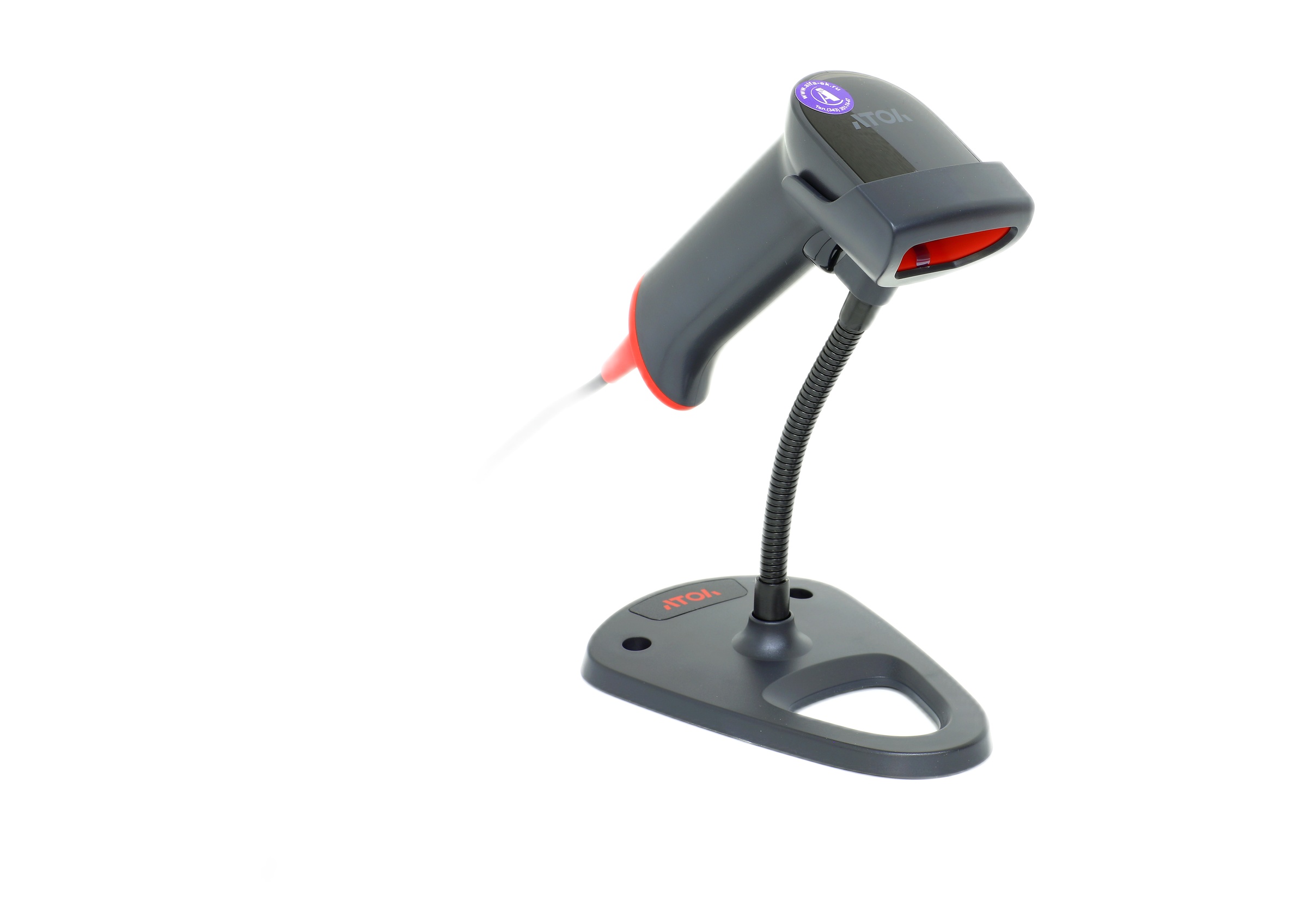 Сканер штрих кодов АТОЛ IMPULSE 12 2D, чёрный, USB, с подставкой V2